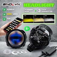 2.5'' Blue Bi LED Projector Lens Tri-Color Headlight H4 H7 H1 9005 9006 APP Control 3000K 4300K 6000