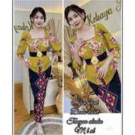 Terlaris- Kebaya bali sabrina sifon print bunga lengan kerut