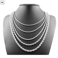 SK Stainless Steel Necklace Titanium Accessories Chain Jewelry Coarse Twist diy Men's