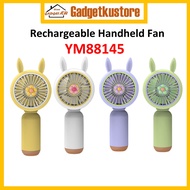 YM88145 Handheld Fan Mini Fan USB Rechargeable Battery Cooling Kipas Kids Outdoor Flower Astronaut Plain Rabbit Design