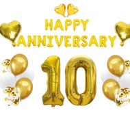 (SG Seller) 10th Wedding Anniversary Happy Anniversary Anniversary Balloons 10 Balloon