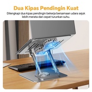 Aluminum Laptop 360 Rotation Cooling Pad Laptop 2 Turbo Fans Laptop Stand Portable Foldable Laptop C