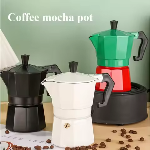 Aluminum Moka Coffee Pot Stovetop Coffee Maker Cuban Coffee Percolator Italian Style Espresso Moka P