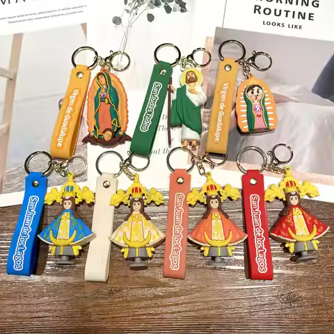 Pvc Soft Glue Jesus Key Chain Pendant Madonna Bag Car Key Chain Jewelry Gifts