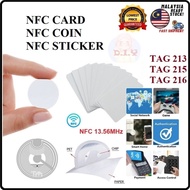 NFC Tag 213 / 215 / 216 NFC 13.56MHz Card / Coin / Sticker for Iphone Android E-business Tag
