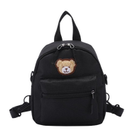 ideafashionshop(ID1999) กระเป๋าเป้น้องหมีสะพายหลังใบเล็กผ้าอ๊อกซ์ฟอร์ด-สะพายข้างได้