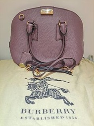 （全新3折出清）Burberry Orchard Leather Satchel Bag 中號藕紫色保齡球包