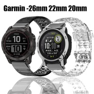 For Garmin Fenix 7X 7 7S 6X 6 6S Pro Solor Enduro EPIX Gen 2 Tactix 7 PRO Instinct 2X 2 2S Crossover 5X 5 5S Strap TPU Clear Band