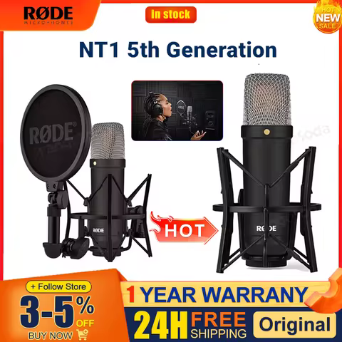 RODE NT1 5th Generation Studio Condenser Microphone Large-Diaphragm Cardioid XLR/USB For Recording S