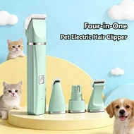 4-in-1 Quiet Pet Hair Clippers, Electric Rechargeable Dog & Cat Grooming Kit – Perfect for Paws, Mat