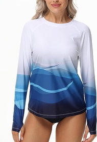 Rash Guard For Women Sleeve UPF 50 Womens Swim Shirts Quick Dry UV Protection Water Swimming Tops Wi