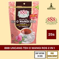 888 Teh O Wangi Ros 2 in 1 25s x 2g | Rose Scented Tea O with Stevia Halal Tea Bag