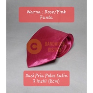Men's Tie Regularsatin 3 inches (8cm) Rose Red