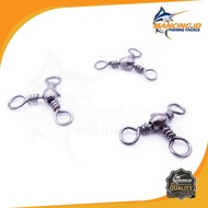 MATA KiliKili Barrel Swivel 3 Eyes 3 Way Swivel Fishing Line Solid Ring Brass