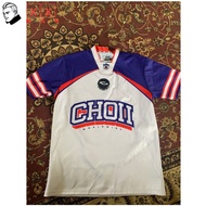 Baju Choii Fariz Azri Budak Lelaki Budak Perempuan Jersi Malaysia Choii Jersey Viral Custom Name CHOII Blue and White Printed Design Style Sublimation Jersey Men's Retro