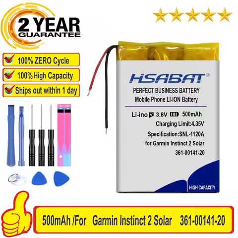 Top Brand 100% New 500mAh 361-00140-00 361-00141-20 Battery for Garmin Instinct 2 Solar / Instinct 2