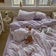 4in1 Premium Fittedsheet Floral Fitted Sheet with 2 Pcs Pillowcase Fittedsheet Set Skin-friendly Bed