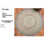 ⊿ ▖ ▸ ♞,♘,♙GA-A008 - Abaca Round Carpet Green - Small sizes - Natural material - 40 & 60 inches