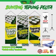 Bunting Tepung Pelita | Bunting Banner produk makanan readymade design boleh edit atau tambah info