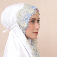 Mukena Bali Brukat Alusa White Series Size Jumbo Adult Rayon Janger Adem