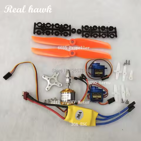 A2212 2212 2200KV Brushless Motor 30A ESC Motor Mount 6035 Propeller SG90 9G Micro Servo for RC Fixe