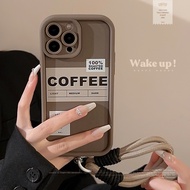 Iphone1 iPhone16 Phone Case Carrying Tool American All-Inclusive Coffee English Label 15 13 12 i11 X