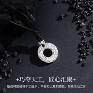 Gbfg Sterling Silver Necklace Men 9999 Pure Silver Pixiu Safe Buckle Pendant for Boyfriend Husband V