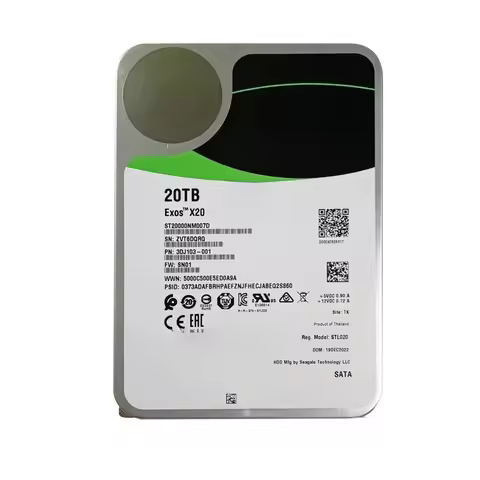 N-EW 20TB/18TB/16TB/14TB HDD Exos X20 ST20000NM007D 7200 RPM SATA 6Gb/s 256MB Cache 3.5-Inch Enterpr