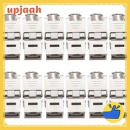 12 Pcs RJ45  Cat7 Cat6A Shielded  Zinc Alloy Module Network  Jack Connector Adapter 10GB Network upj