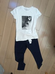 新年特價❣️Ck 連牛仔褲套裝.xs $180/set t卹牛仔褲都有彈力