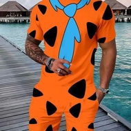 Limited Joint Name💥Summer Hot-selling Cartoon Man Classic Style Full Print Suit Round Neck T-shirt F