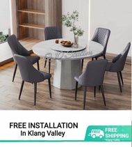 Q 10 - (2 Options) 6 Seater Round Marble Dining Table / Marble Table for 6 Persons / Round Marble Di