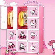 Hello Kitty 12 Cube Diy Multipurpose Wardrobe Cabinet Clothes Storage Organizer Almari Kanak Almari Baju Budak Cartoon