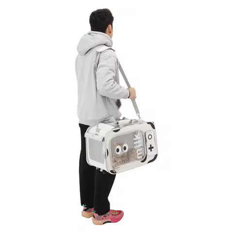 Pet Backpack Carrier 48x25x32cm, Collapsible Cat Travel Bag 22lbs with Anti Running Rope for Outdoor