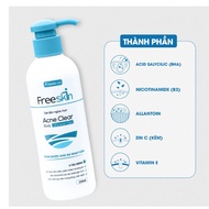 Gel tắm ngừa mụn Freeskin chai 250ml Chuyên dùng cho mụn lưng viêm da viêm nang lông