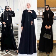 Bonuskan Abaya Hitam Turkey Gamis Maxi Dress Arab Saudi Bordir Turki