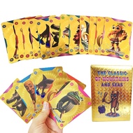 55Pcs Tung Tung Sahur Gold Foil Card Shiny English Cards Italian Brainrot Tralalero Tralala Board Ga