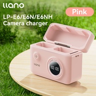 LLANO LP-E6 LP-E6N LP-E6NH Camera Charger Dual Slot Digital Display with SD Card Storage Function co