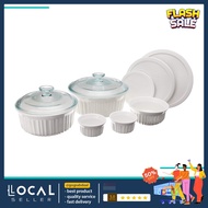 ❤SGseller❤ CorningWare French White 10 Piece Ceramic Bakeware Set | Microwave, Oven, Fridge, Freezer, and Dishwasher Saf