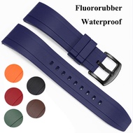 【HOT SALE】 Waterproof Fluororubber Strap Retro Quick Release Watch Strap Replacement Wristband Bracelet 20mm 22mm 24mm for Women Men