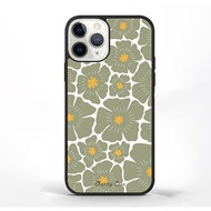Case iphone 10 16 15 14 13 12 11 Mini Plus Pro Max TPU Custom Softcase Green Yellow Flower Pattern