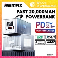 REMAX Powerbank 22.5W Fast Charging 20000mAh USB Type C Output Power Charge Portable Flight Approved Pawer Band SARPP675