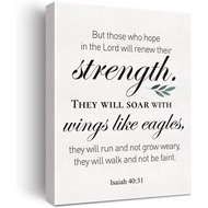 Christian Canvas Wall Art Motivational Isaiah 40:31 Canvas Print Positive Scripture Bible Verse Pain