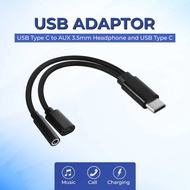 2-in-1 USB Type C to AUX 3.5mm Headphone and USB Type C Adapter - S-K06