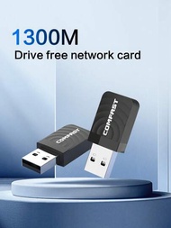 1300mbps Usb3.0 Wifi 網卡 802.11 Ac 雙頻 Wi Fi 適配器 2.4g/5.8g 無線網卡 Win Xp/vista/7/8/10/11