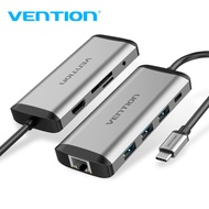 Vention USB C HUB HDMI Adapter 9 in 1 Type C HUB USB 3.0 SD TF RJ45 3.5mm PD Multiple Docking Statio