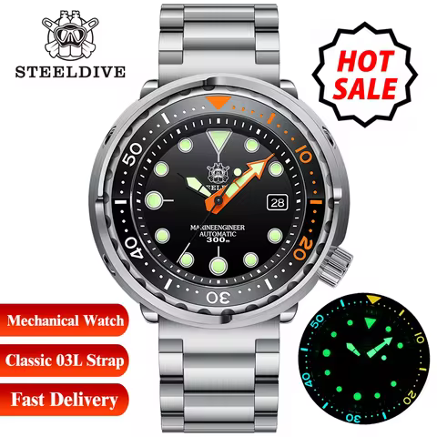 STEELDIVE SD1975C Classic Mechanical Watch For Men Multicolor Luminous 30Bar Waterproof NH35 Movemen