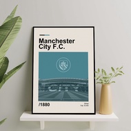 European Football Club Frame Poster Size 10R-16R - Manchester City Frameblock