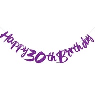 30th Purple Banner birthday 30 40 50 60 Years Letter Flag Anniversary Birthday Party Decoration Supp