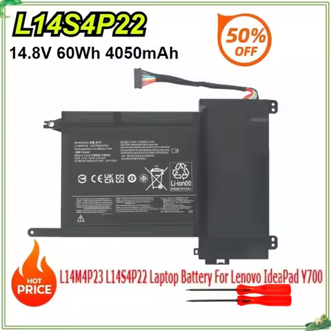 New L14M4P23 L14S4P22 Laptop Battery for Lenovo IdeaPad Y700 Y701 Y700-17iSK Y700-15ISK 5B10H22084 1